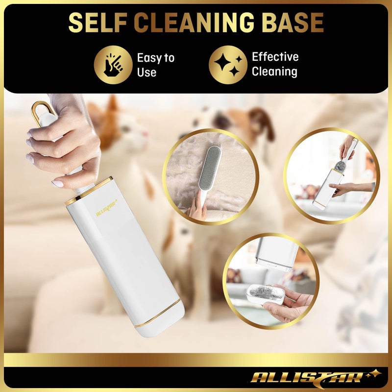 ALLISTAR Lint Brush, Pet Hair Remover, Lint Remover for Clothes, Sofa, Carpets, Car Seats. Cat Hair Remover. Dog Hair Remover Laundry. Double-Sided. Reusable. Self-Cleaning Base. ALLISTAR (Snow Peak White) - Image 3