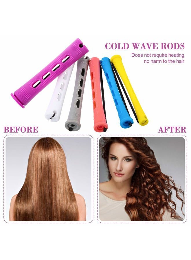 WILLBOND 60 Pieces Perm Rods Set - Plastic Perming Cold Wave Rods in 6 Sizes, Curling Rollers With Tail Comb, Steel Pintail Comb for Hairdressing and Styling - Image 4