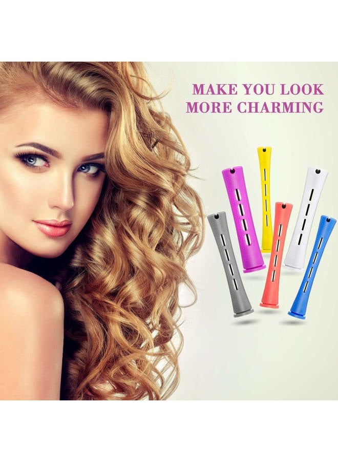 WILLBOND 60 Pieces Perm Rods Set - Plastic Perming Cold Wave Rods in 6 Sizes, Curling Rollers With Tail Comb, Steel Pintail Comb for Hairdressing and Styling - Image 5