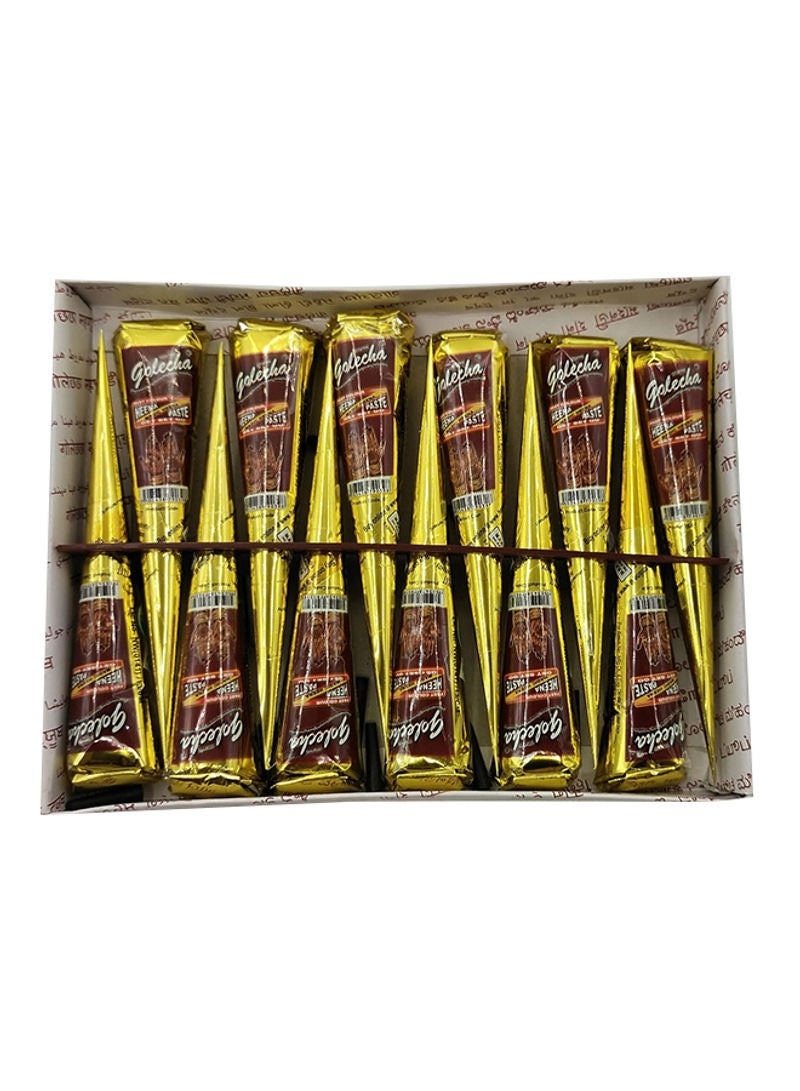 Golecha 12 قطعة من الحناء المخروطية الصغيرة باللون العنابي