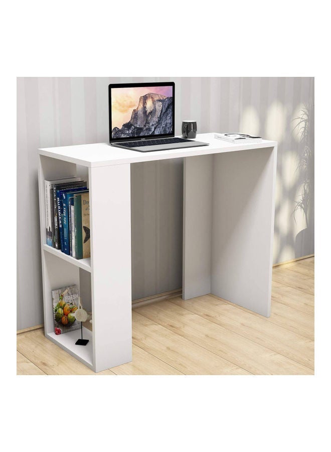 MODERN HOME Bookcase and accessory Display Unit of wood 3Tier white & Wood Studying Desk White 90x75x40cm Bundle - Image 3