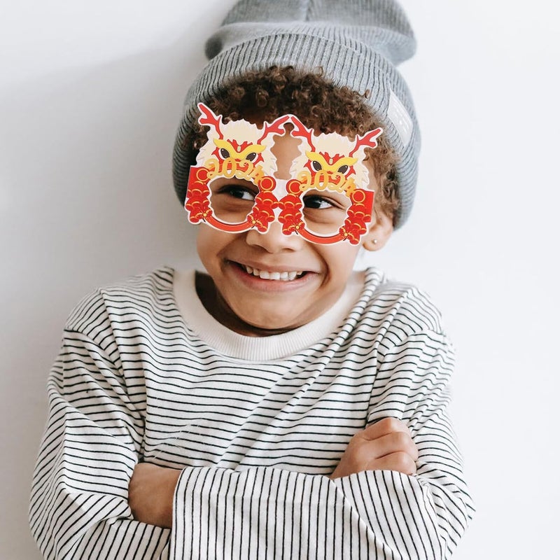 Zerodeko 2024 Lunar New Year Dragon Paper Eyeglasses Party Props 12pcs Festive Spring Festival Sunglasses for Adults and New Years Eve Celebration - Image 4