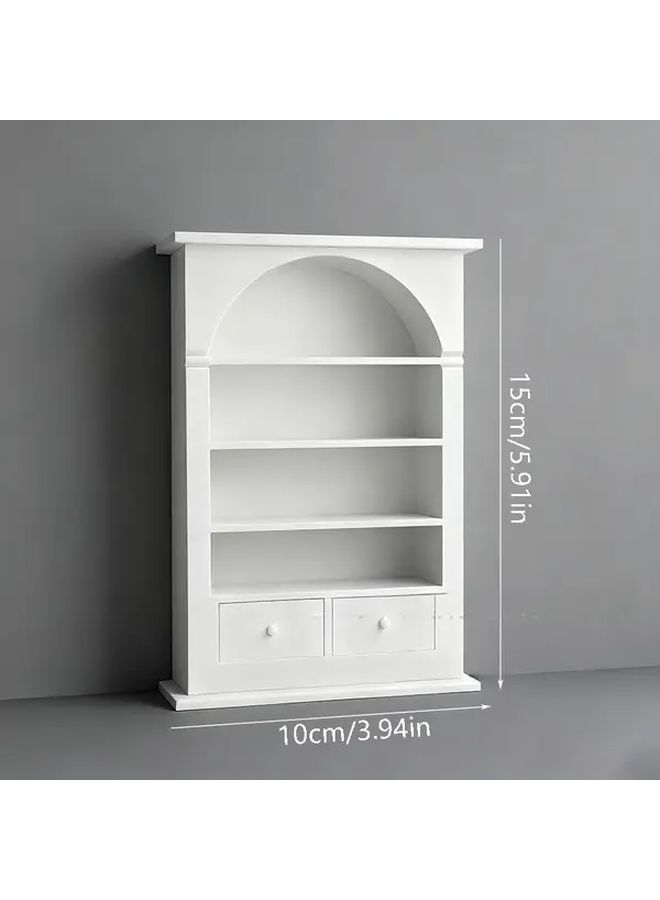 Miniature Bookcase Set In 1 12 Scale Black Featuring Drawers And Several Shelves Standing 5 91 Inches Tall Perfect For Decorating Dollhouses Crafts And Miniature Scenes - Image 4