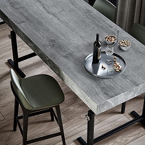 Ismoon Wood Wallpaper 177x196Light Grey Wood Peel and Stick Wallpaper Gray Wood Contact Paper Removable Wallpaper SelfAdhesive Wood Grain Faux Furniture Film Roll Desk Table Wall Cabinet Shelf Draw - Image 3