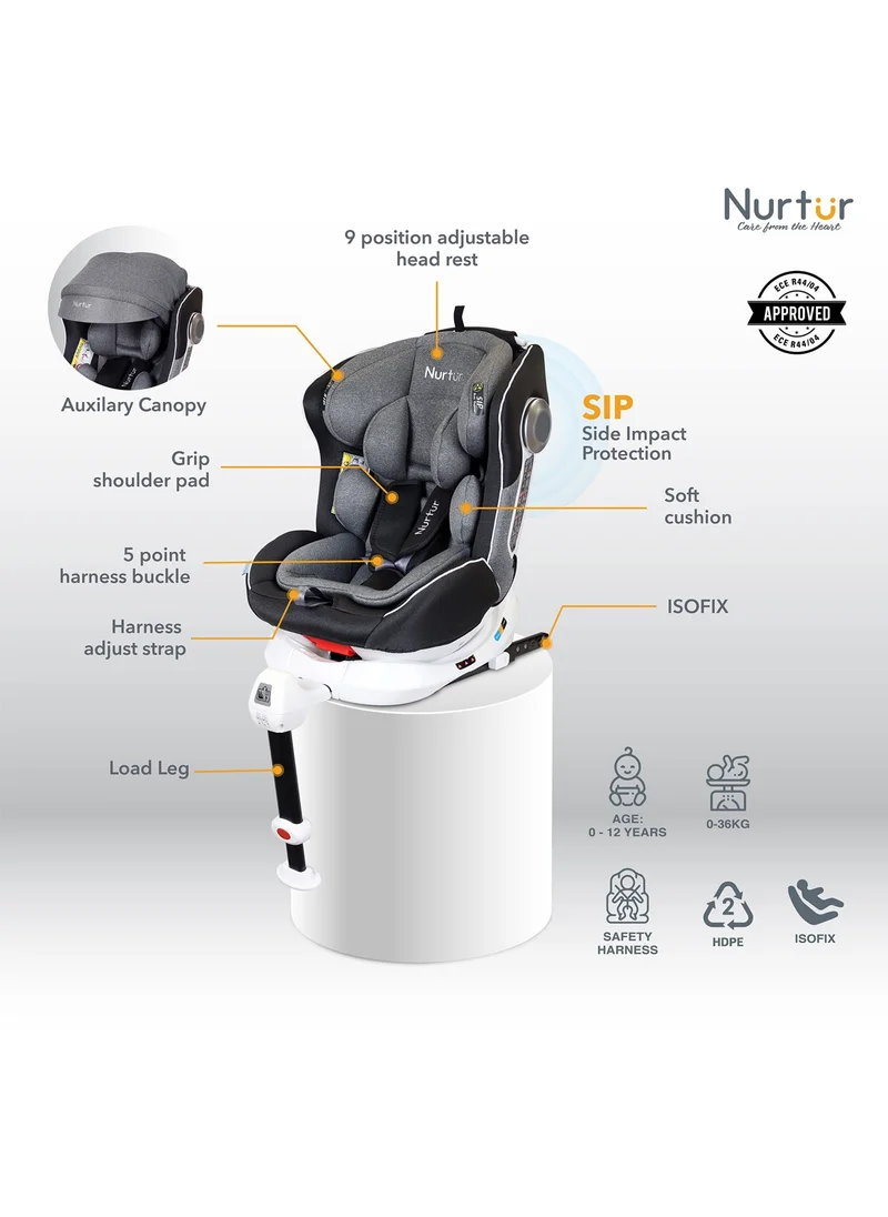 نورتر Nurtur Liberty 4 In 1 Car Seat With Removable Headrest And Canopy Multicolor