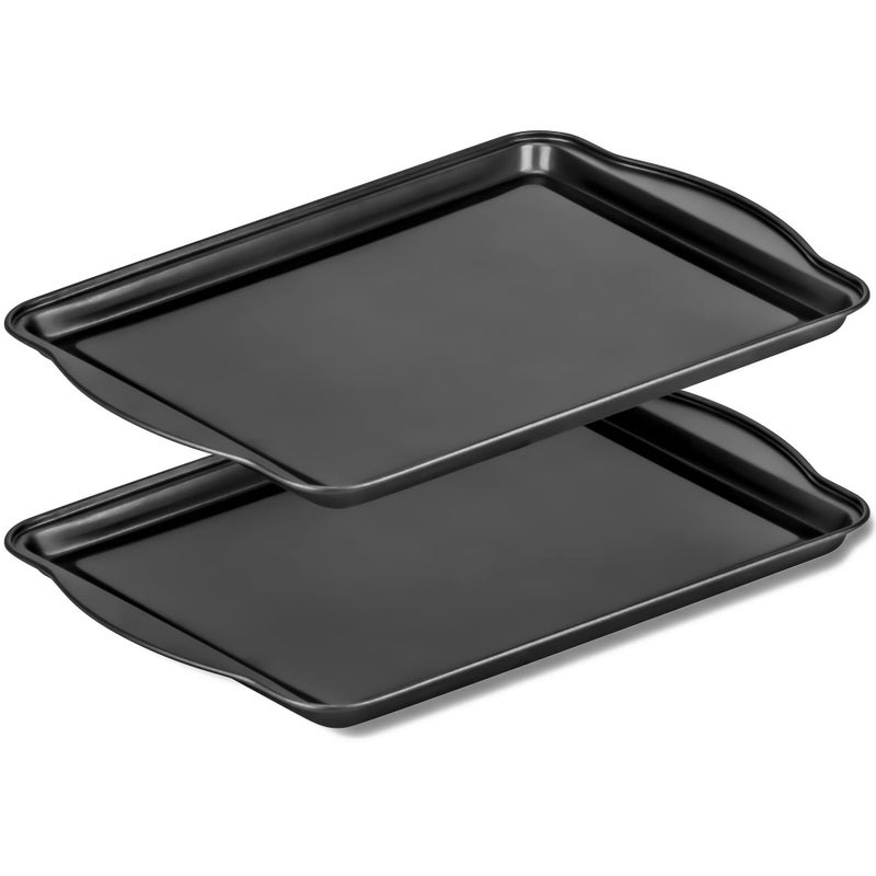 DecorRack 2 Pack NonStick Baking Sheet 15 x 10 Inch Jelly Roll Pan and Cookie Baking Tray Heavy Duty Bakeware For Oven Pack of 2