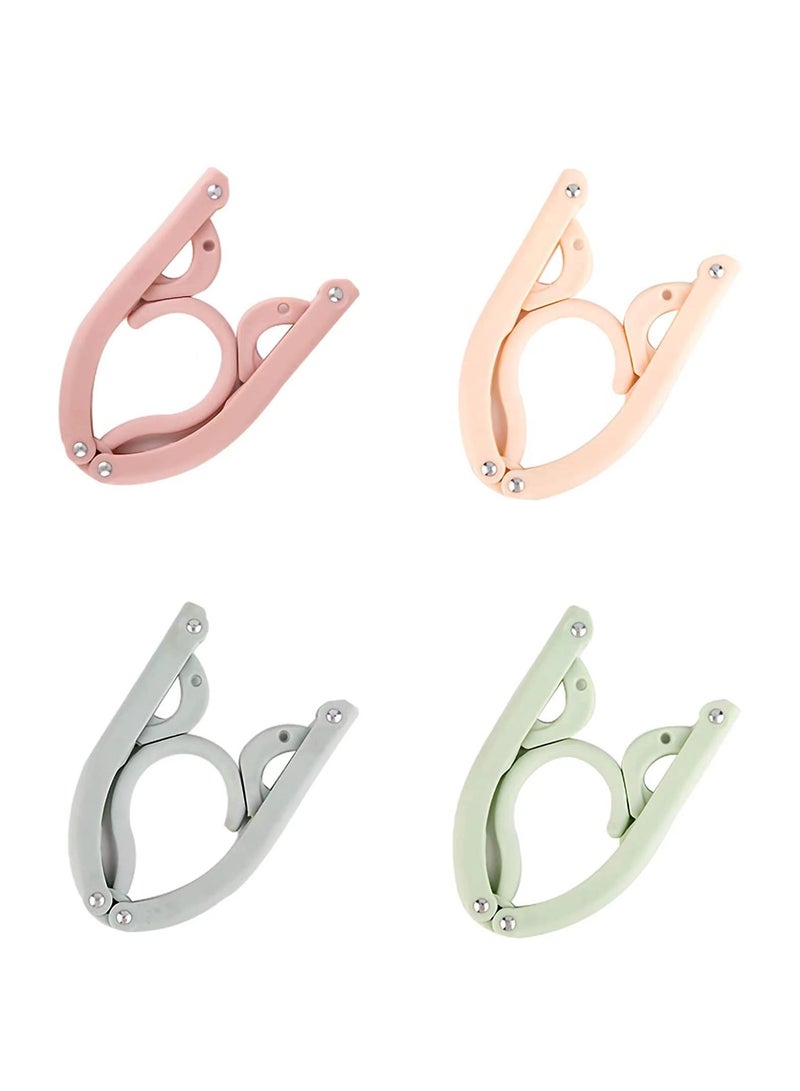 Travel Hangers,4pcs Portable Folding Clothes Hangers Telescopic Drying Rack Colorful Clothes Hangers for Travel and Home - Image 1