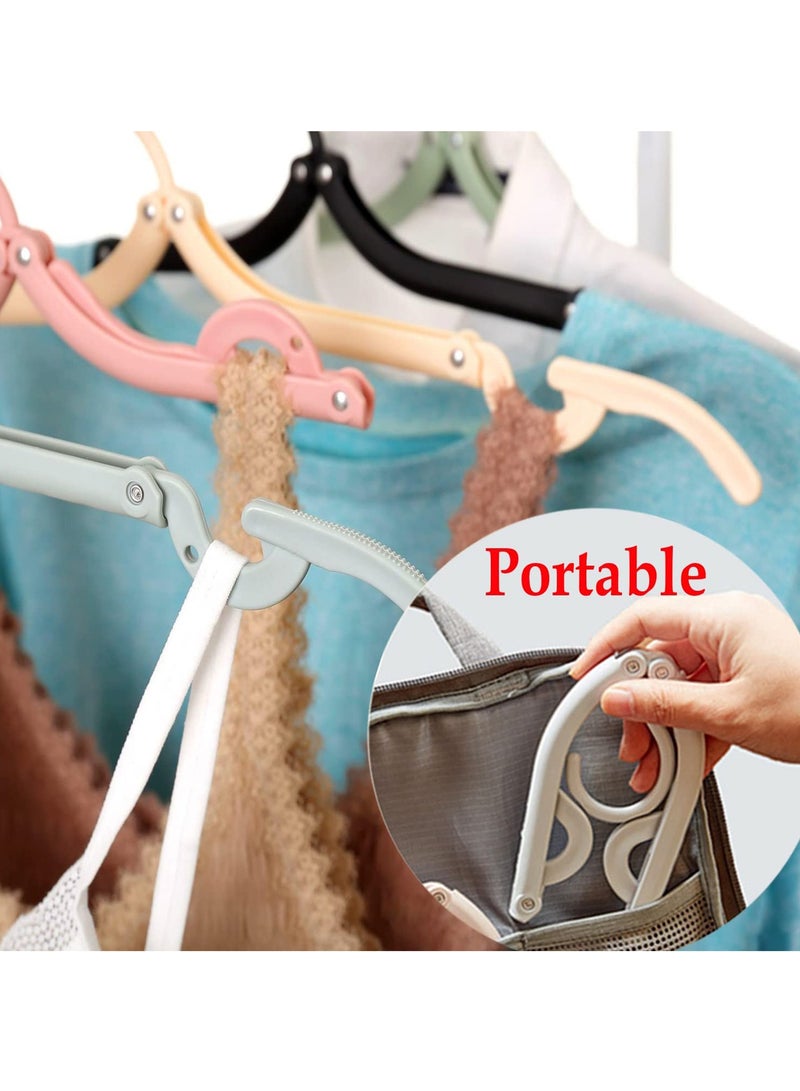 Travel Hangers,4pcs Portable Folding Clothes Hangers Telescopic Drying Rack Colorful Clothes Hangers for Travel and Home - Image 3