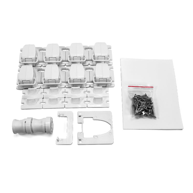 Invisible Child Safety Locks Magnetic Locking System 8 Locks + 2 Key Set for Drawers Cabinets Cupboard Door - Image 1