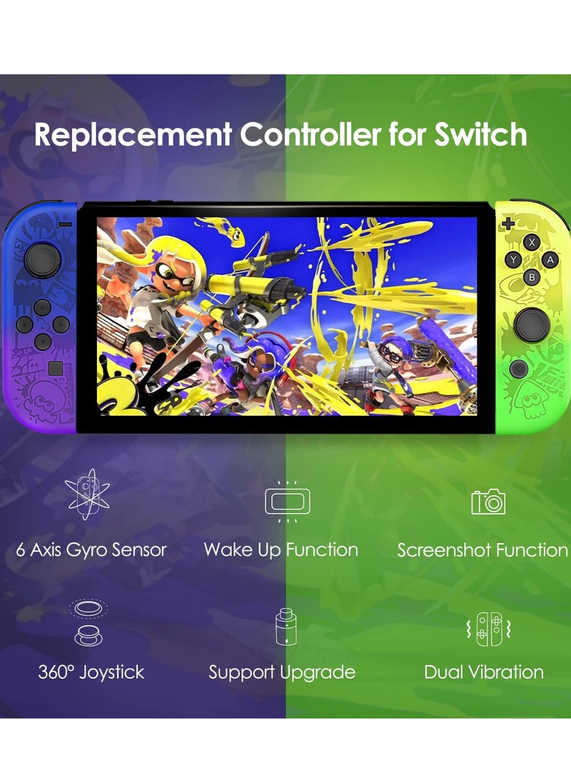 Generic - Wireless Joy-Con Controllers for Nintendo Switch, Lite, and OLED - L/R Replacement with Wake-up, Screenshot, Dual Vibration, and Motion Control Features (Blue) - Image 1