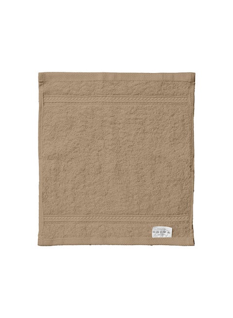 Deyarco Princess Terry 100% Cotton 480 Gsm Face Towel, Super Soft Quick Dry Highly Absorbent Dobby Border Ring Spun, Size: 30 X 30Cm, Beige
