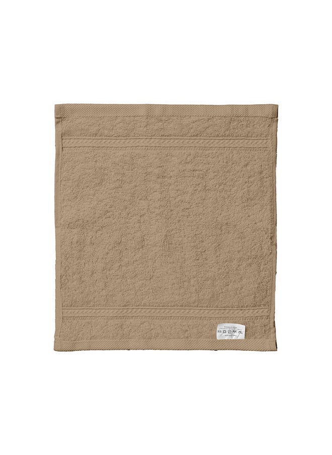 Princess - Deyarco Princess Terry 100% Cotton 480 Gsm Face Towel, Super Soft Quick Dry Highly Absorbent Dobby Border Ring Spun, Size: 30 X 30Cm, Beige - Image 1