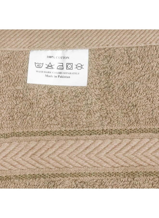 Princess - Deyarco Princess Terry 100% Cotton 480 Gsm Face Towel, Super Soft Quick Dry Highly Absorbent Dobby Border Ring Spun, Size: 30 X 30Cm, Beige - Image 1