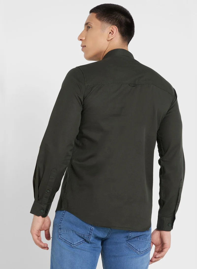 سفنتي فايف قميص قطني نقي كاجوال بجيبين