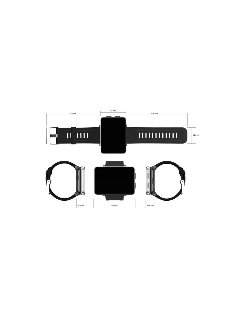 DM100 4G 2.86 Inch Screen Smart Watch Android 7.1 OS Phone 3GB 32GB 5MP Camera 480*640 Ips Screen 2700mah Battery Smartwatch Black - Image 4