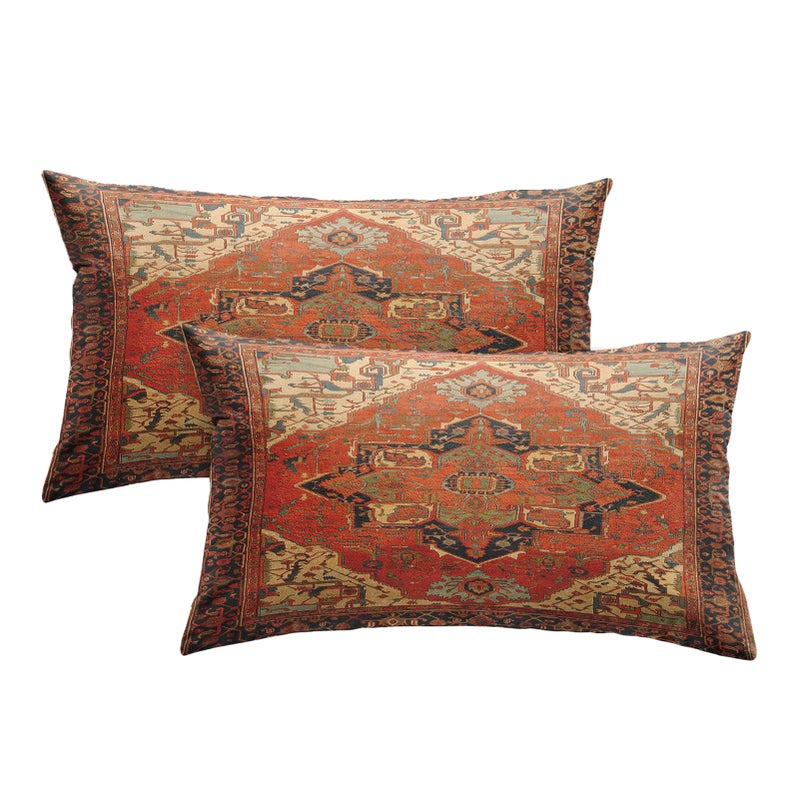 Britimes Britimes Throw Pillow Covers  Aztec Kilim Home Art Decor  12 x 20 Inches Set of 2 Cushion Couch Sofa Cases  Abstract Oil Painting Pillowcases for Bedroom  Living Room  Ethnic Decorative  Tribal  - Image 1
