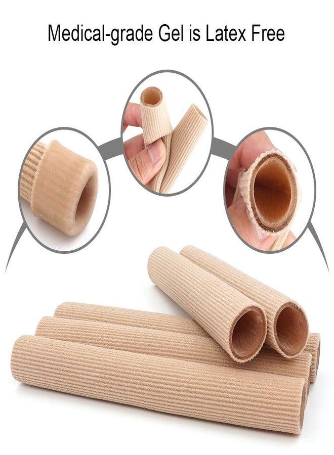 Dr.Foot Toe Tubes, Fabric Sleeve Protectors with Gel Lining Pad to Prevent Corn, Calluses, Blisters and Hammertoes, Toe Separators Protectors for Men and Women (Large 1" Diameter - 5 Pack) - Image 2