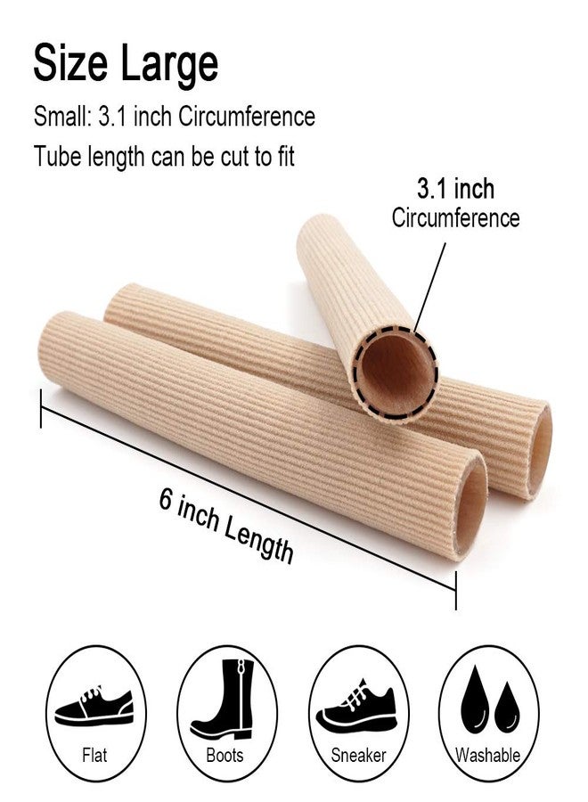 Dr.Foot Toe Tubes, Fabric Sleeve Protectors with Gel Lining Pad to Prevent Corn, Calluses, Blisters and Hammertoes, Toe Separators Protectors for Men and Women (Large 1" Diameter - 5 Pack) - Image 3