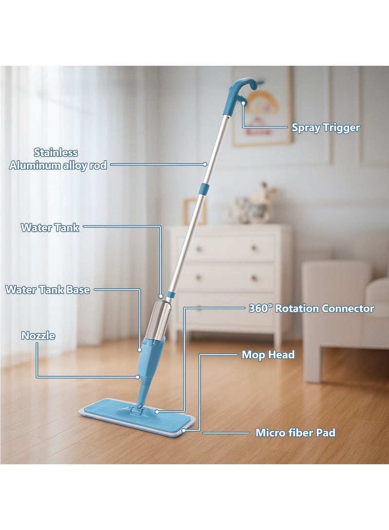 Healthy Spray Mop for Floor Cleaning – 360° Rotation, Built-in Refillable Bottle, Reusable Microfiber Pad– All-in-One Decontamination, Degerming & Fragrance Sterilization Mop – For Office and Home use. - Image 4