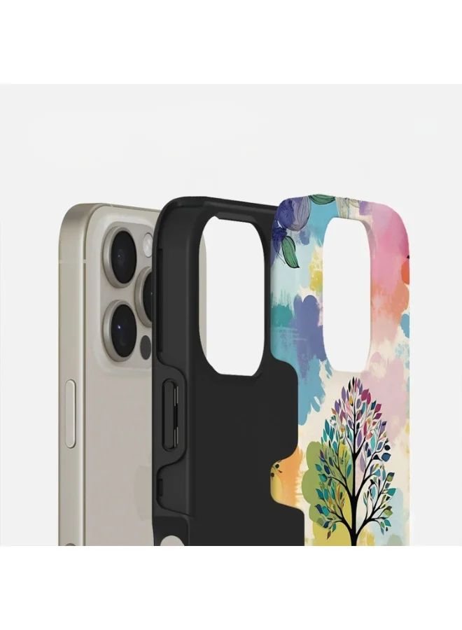 Mobcos Mobcos iPhone 16 Pro Vibrant Roots Premium Case Compatible with Hybrid Dual-Layer Hard Shell + Silicone Protection - Scratch-Resistant Shockproof Mobile Cover