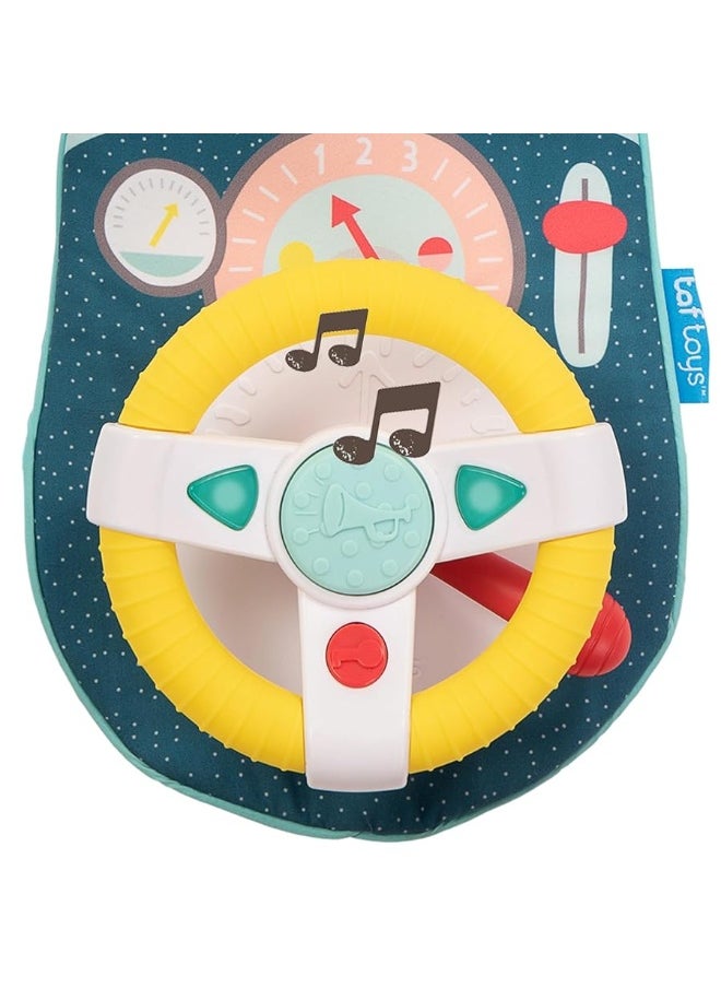 Taf Toys Baby Car Seat Toys for Infants with Mirror, Carseat Toys Steering Wheel with Music Lights & Driving Sounds Car Seat Toy for Babies 6 to 12 Months Develops Emotional Intelligence Senses & Motor Skills  - Image 2