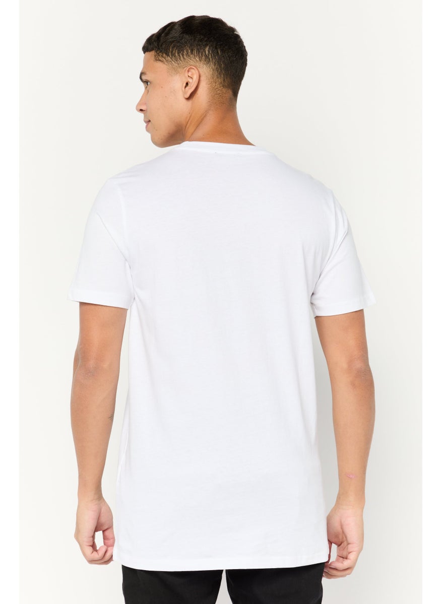 Cavalli Class Men Crew Neck Short Sleeve Graphic Print T-Shirts, White  - Image 4