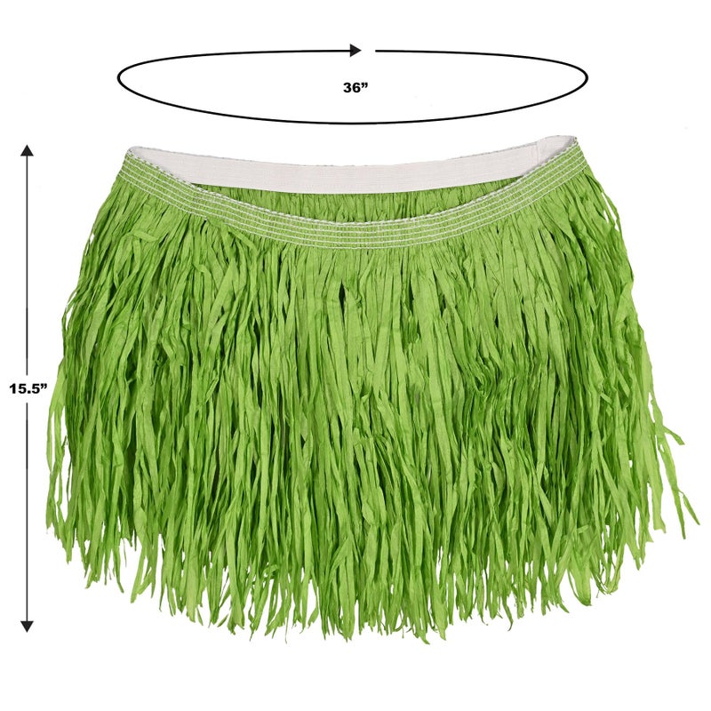 Beistle Adult Size Short Green Paper Grass Hula Skirt Luau Costume Accessory, One - Image 3