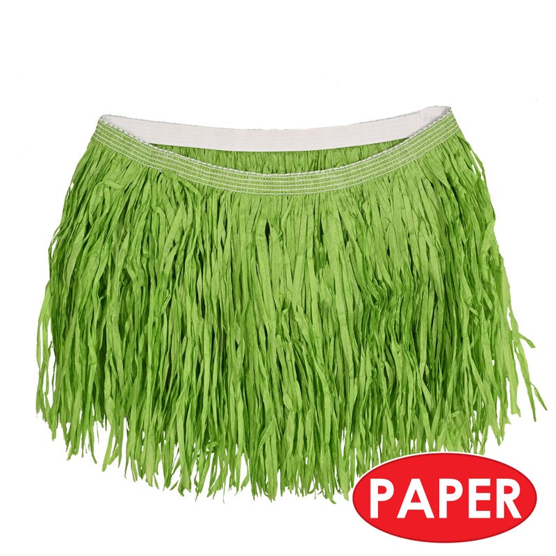 Beistle Adult Size Short Green Paper Grass Hula Skirt Luau Costume Accessory, One - Image 4