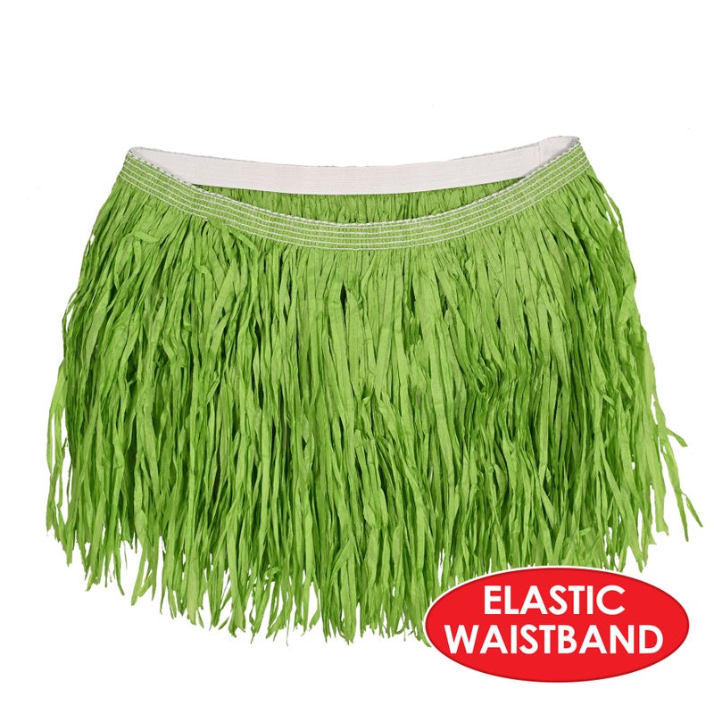 Beistle Adult Size Short Green Paper Grass Hula Skirt Luau Costume Accessory, One - Image 5