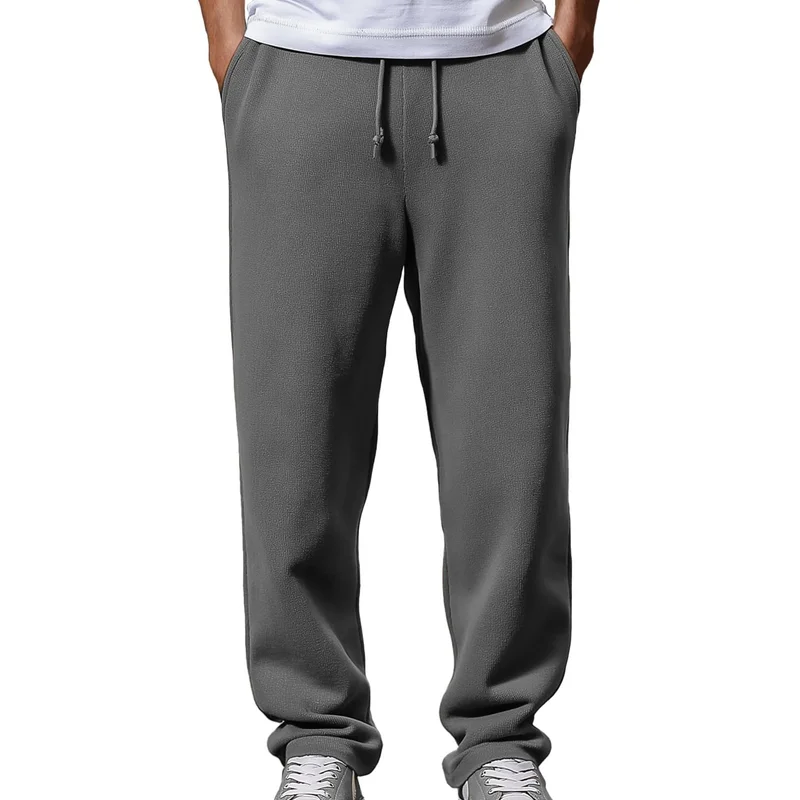 NOBERO Men's Grey Joggers with Drawstring