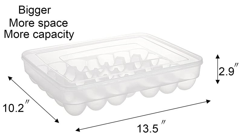 Sooyee 2 Pack Covered Egg Holders for Refrigerator,Clear 2X34 Deviled Egg Tray Storage Box Dispenser,Stackable Plastic Egg Cartons,Egg Holder Countertop(68 Eggs) - Image 4