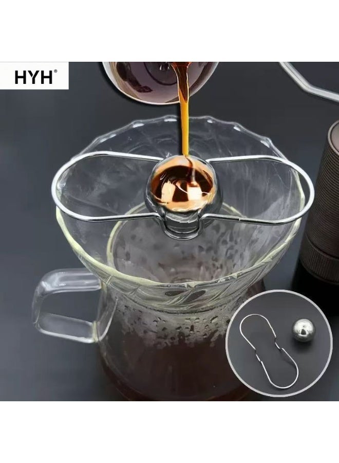 HYH Coffee Cooling Tool,Coffee Cooling Ball,Stainless Steel Reusable Coffee Cooler,Espresso Frozen Ball,Ball Metal Ice Sphere Chilling for Unleashing Original Flavours,Iced Coffee Tool,Iced Coffee Accessories - Image 1