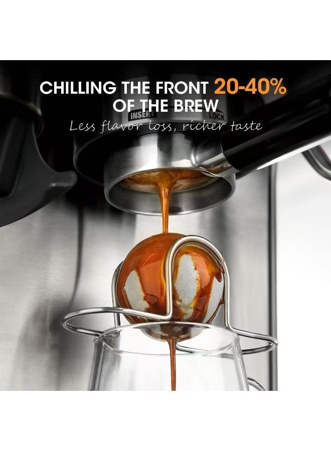 HYH Coffee Cooling Tool,Coffee Cooling Ball,Stainless Steel Reusable Coffee Cooler,Espresso Frozen Ball,Ball Metal Ice Sphere Chilling for Unleashing Original Flavours,Iced Coffee Tool,Iced Coffee Accessories - Image 2