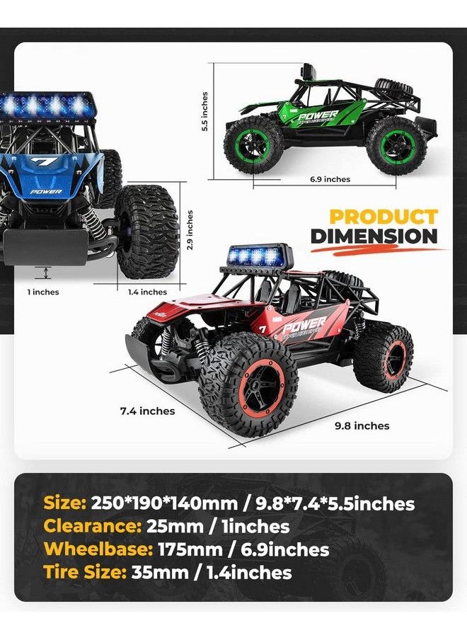 BEZGAR - Tb141 Rc Cars1:14 Scale Remote Control Car, 2Wd High Speed 20 Km/H All Terrains Electric Toy Off Road Rc Car Vehicle Truck Crawler With Two Rechargeable Batteries For Boys Kids And Adults - Image 1