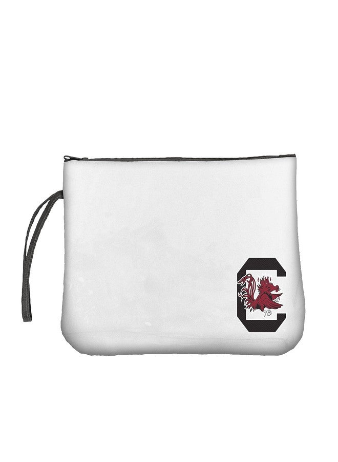 Logo Brands NCAA South Carolina Gamecocks Clear Wristlet - Durable Transparent Design, Stadium-Compliant Bag, Fits Standard Cell Phones, Secure Zipper, Hands-Free Wrist Strap