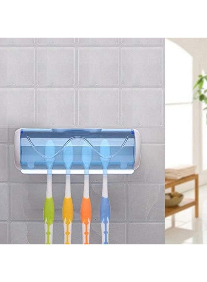 Prostuff.in® 1 Pcs Easily Wall Mounted 5 Toothbrush Holder Storage with Dust Proof Cover Holder for Bathroom Multicolor - Image 3