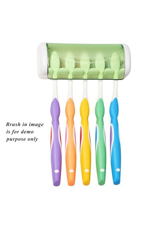 Prostuff.in® 1 Pcs Easily Wall Mounted 5 Toothbrush Holder Storage with Dust Proof Cover Holder for Bathroom Multicolor - Image 5