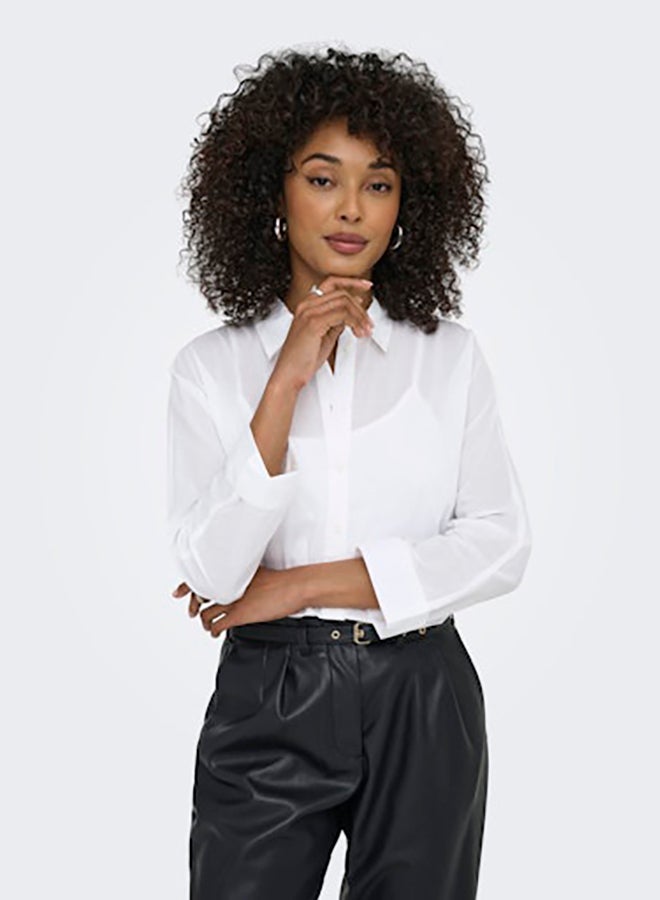 ONLY ONLY Womens New Lina Grace Solid Longsleeve Woven Shirt  - Image 2