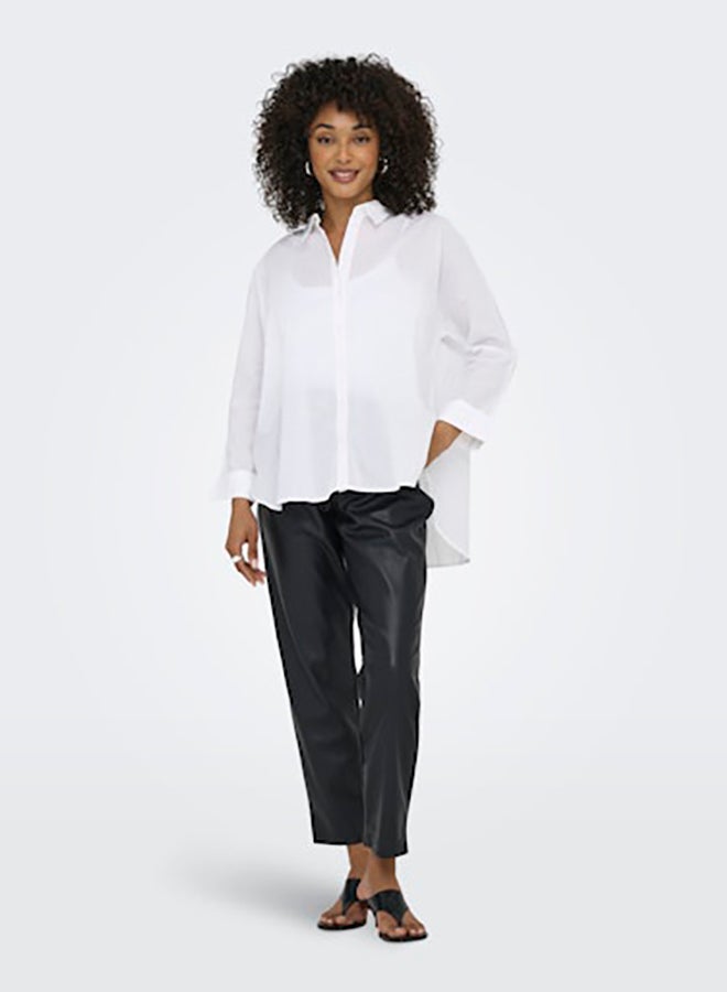 ONLY ONLY Womens New Lina Grace Solid Longsleeve Woven Shirt  - Image 1