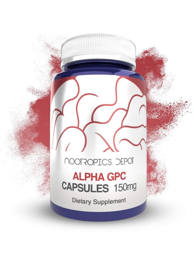 Nootropics Depot - Alpha Gpc Capsules ; 150Mg ; 180 Count ; Cholinergic Supplement ; Brain Health Supplement ; Supports Healthy Brain Function ; Enhance Cognition Memory + Focus - Image 1