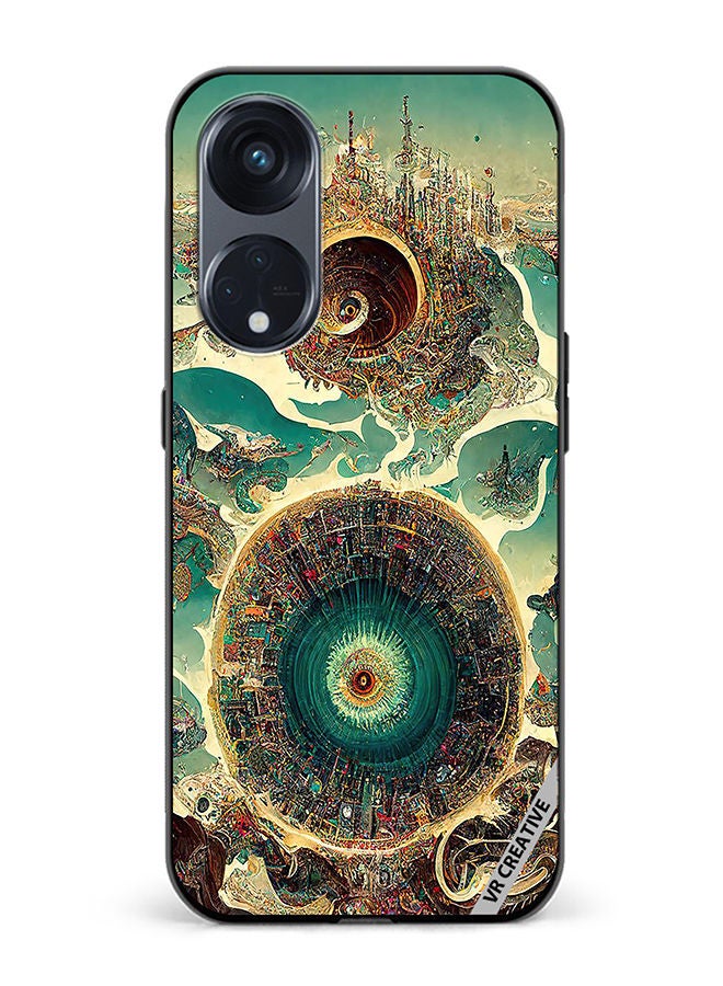 VR CREATIVE Protective Case Cover For Oppo Reno8 T 5G Surreal City Design Multicolour - Image 1