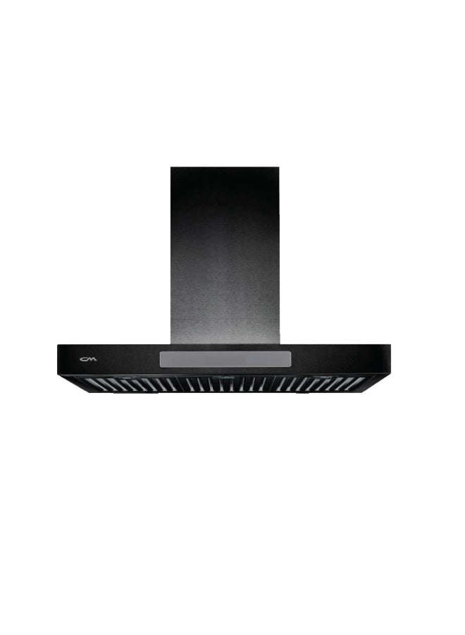 CM SHARK, 90cm,matte finish black wall mount hood,touch control with remote 3 speeds baffle filter, 160mm O 2 X 1.5 W lamps 220 V, 50-60 HZ total power : 270 W 1000 M3/H Dba 62 - Image 1
