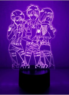 althiqahkey 3D Illusion Attack On Titan Night Lights  Table Lamp USB Powered 16 Colors LED Night Lamp with Smart Touch Ideal for Japanese Anime Kids Fans Gift Room Decor  - Image 1