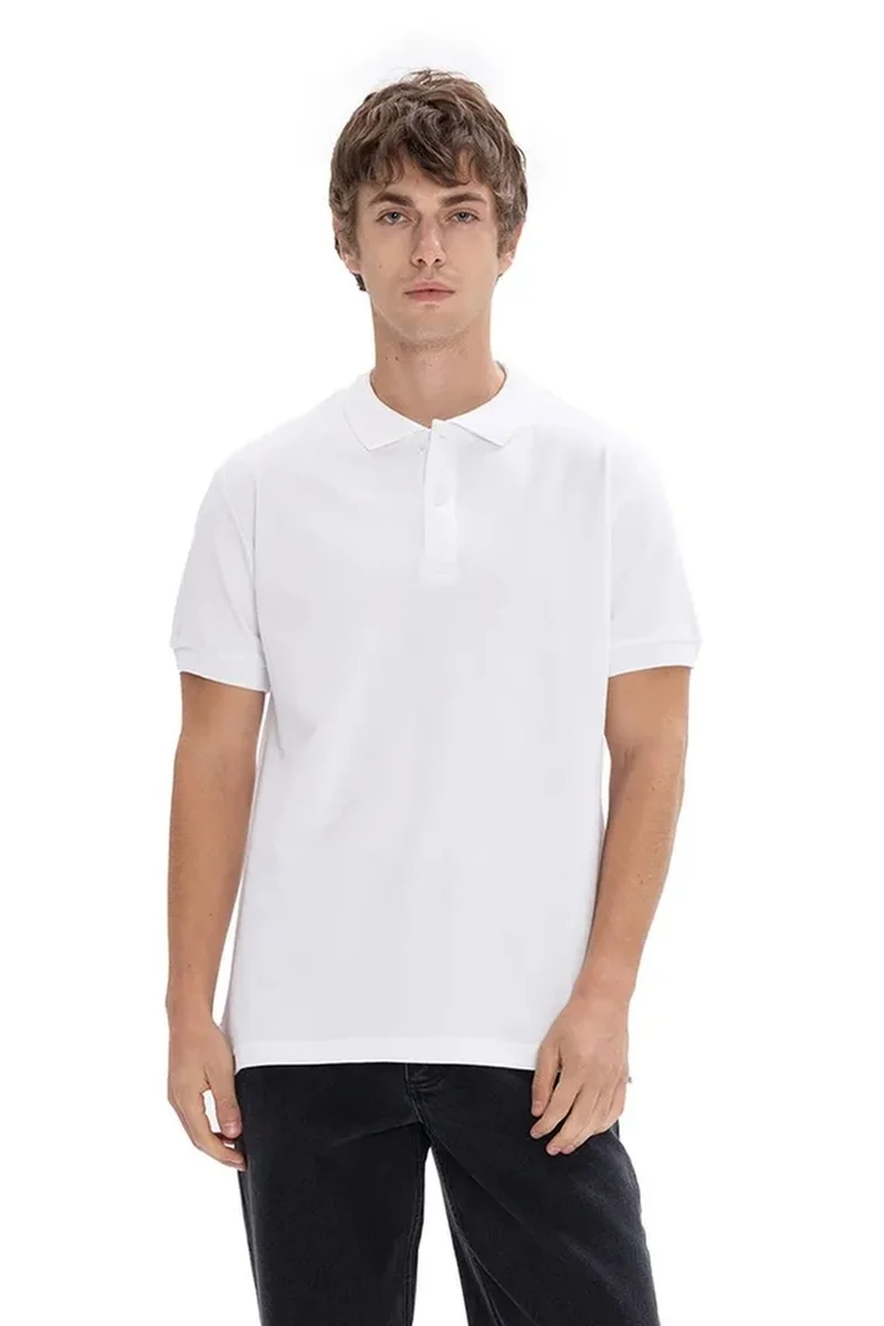 Giesto White GIESTO Men's Solid Polo T-Shirt for Men | Best Price UAE
