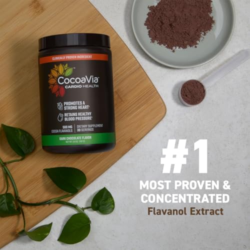 CocoaVia Cardio Health Cocoa Powder, 60 Servings, 500mg Cocoa Flavanols, Support Heart Health, Boost Nitric Oxide, Improve Circulation, Energy, Preworkout, Vegan, Dark Chocolate Cacao - Image 2