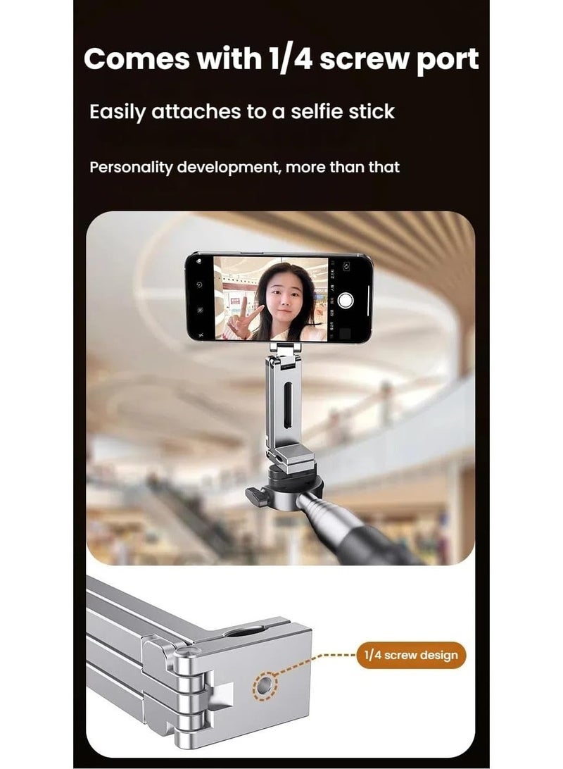 Magnetic Pocket Tripod for MagSafe,Foldable Multifunctional Phone Holder, Desk Stand,Portable Handheld Travel Photography Stand,with Universal Fit with Metal Ring - Image 3