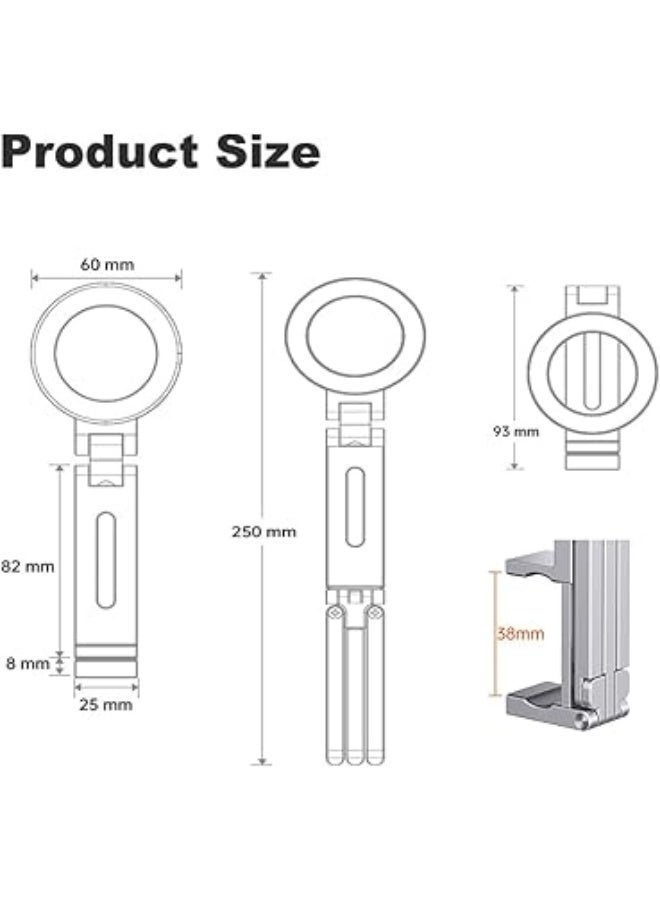 Magnetic Pocket Tripod for MagSafe,Foldable Multifunctional Phone Holder, Desk Stand,Portable Handheld Travel Photography Stand,with Universal Fit with Metal Ring - Image 5