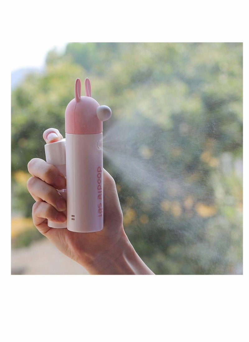 SYOSI Handheld Fan, Mini Fan,Portable Misting Fan, USB Rechargeable Fan. 1200mAh Battery Operated for 6 Hrs Continuous Work. (Pink)  - Image 2