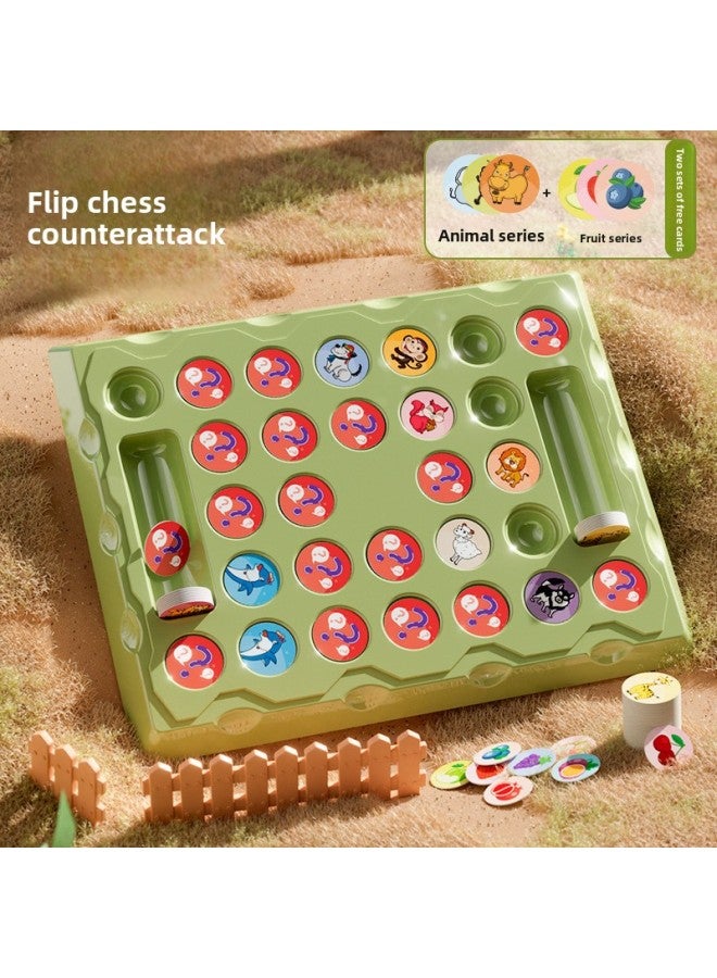 Double Battle Animal Flip Chess Children's Pair Touch God Machine Wonderful Calculation Parent-Child Interactive Puzzle Reasoning Game Toy