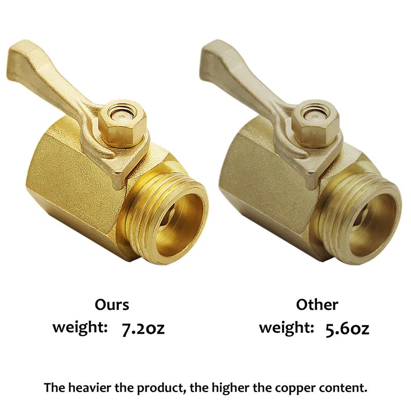 Lifynste Heavy Duty Brass Garden Hose Shut Off Valve, 3/4 Inch, 2 Sets - Image 3